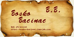 Boško Baćinac vizit kartica